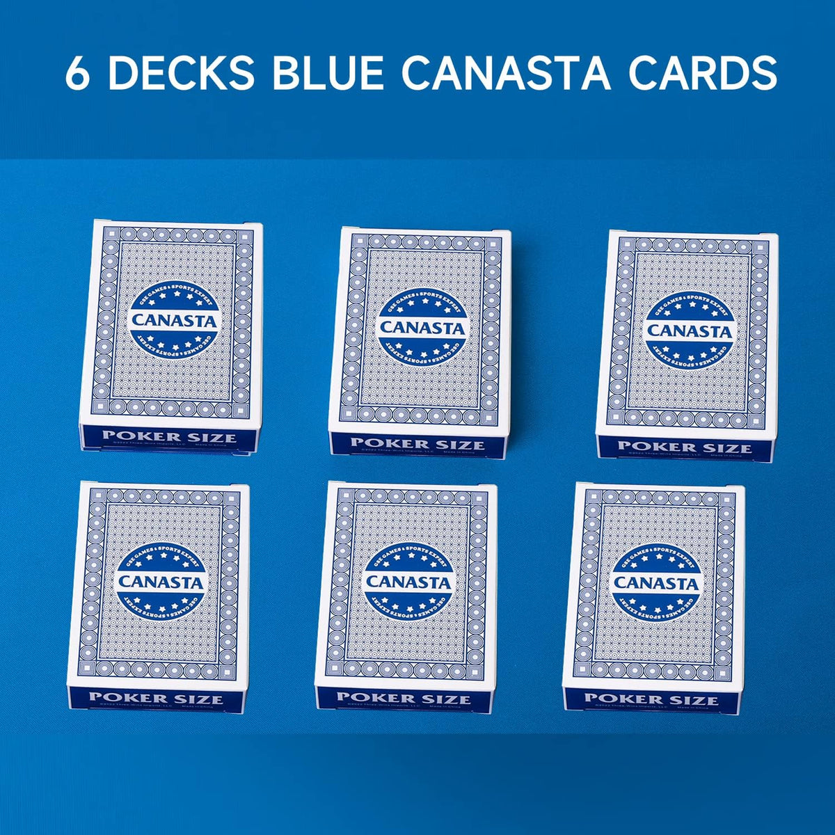 GSE canasta cards, 6-deck blue set with printed point values - view 24