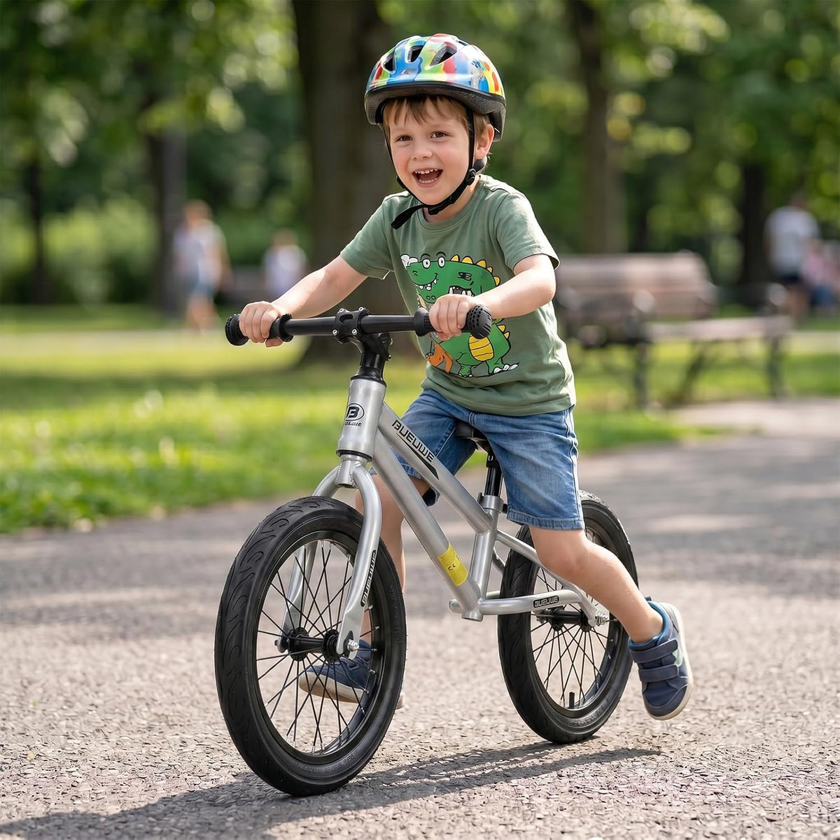 16 Inch Balance Bike for Big Kids Aged 4-8 Boys & Girls – Fun for Kids & Family - Silver - image 2