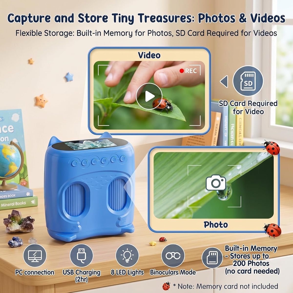 2-in-1 Kids Microscope and Telescope - Blue - image 2