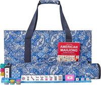 American Mahjong Game Set, 166 Quality White Tiles - Blue