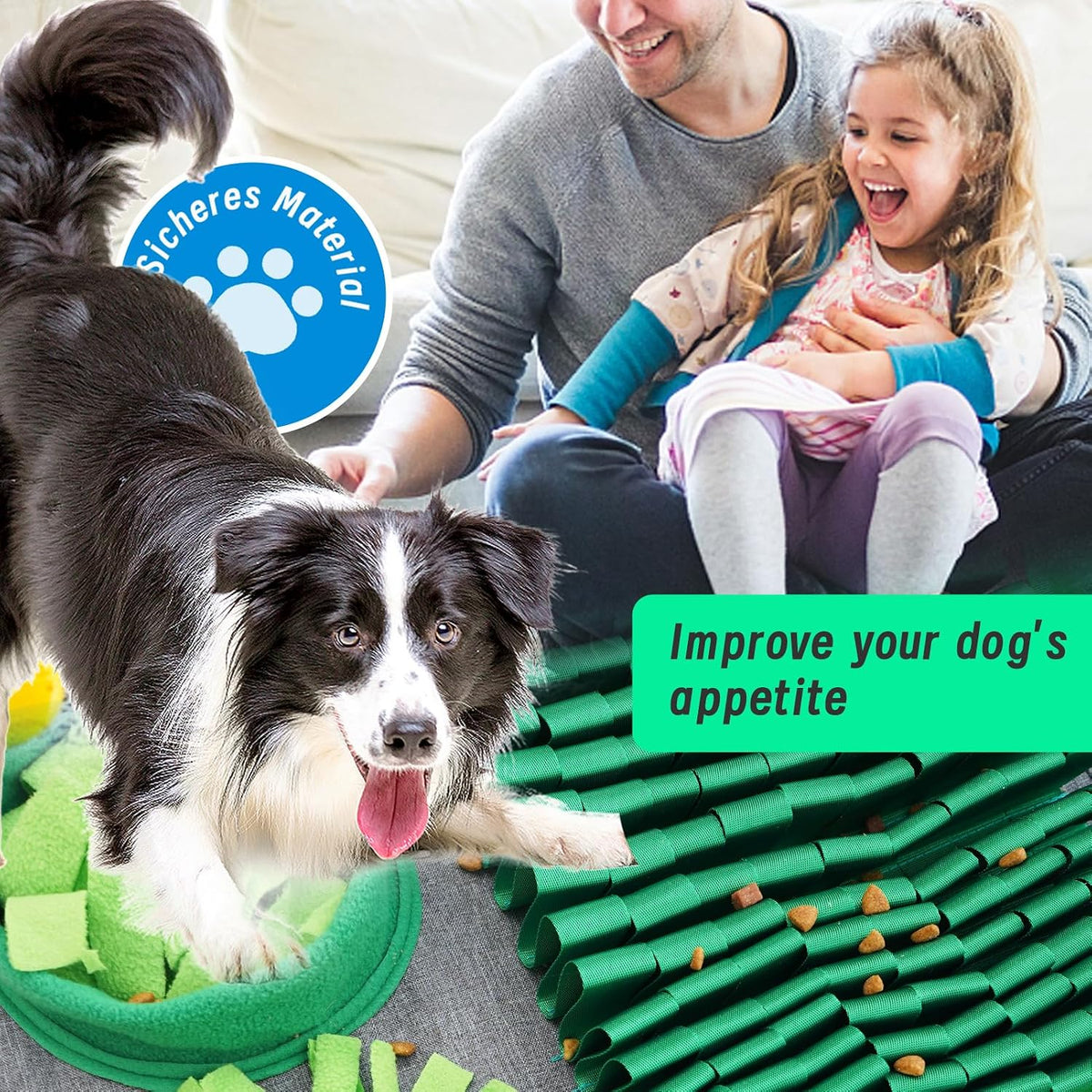 Snuffle mat for Dogs Iteractive Dog Puzzle Toy Used for Training - Green - image 3