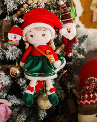 Soft Baby Doll Toys for Girls (16''), My First Christmas Dolls, Baby Rag Doll Plush Toys for Toddler Kids Infants -Christmas Special - Natalie The Elf