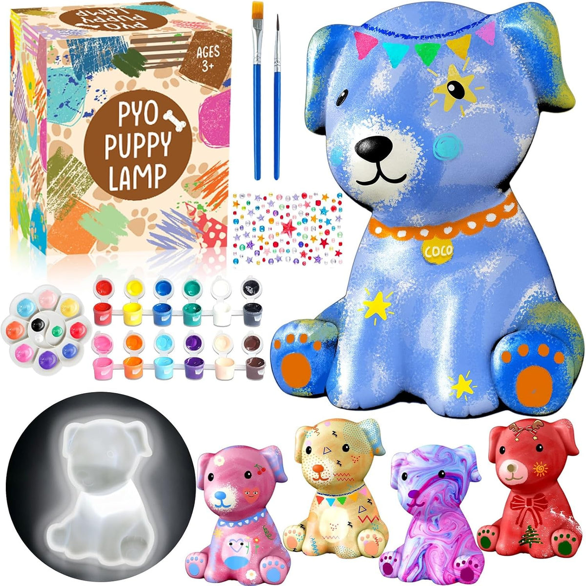FUNZBO 4.3in Paint Your Own Dinosaur Lamp Kit - Puppy Dog