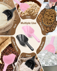 2 PACK Dog Food Scoop,1 Cup Capacity Pet Food Scoop For Dog and Cat – Essentials for Dogs - Black and Pink - image 4