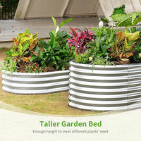 Land Guard 6x3x1.5ft Galvanized Raised Garden Bed Kit, Metal Planter Boxes Outdoor, Oval Metal Raised Garden Bed for Vegetables, Flowers (Silver)