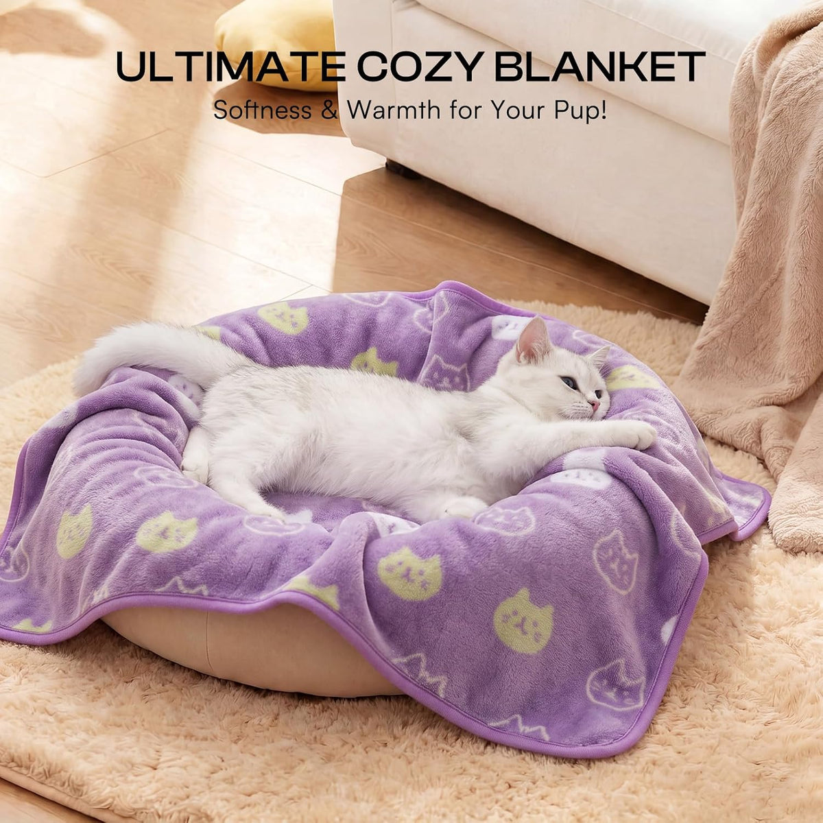 Luciphia 3 Pack Cute Dog Blankets Soft Fleece for Small Puppy Cat - Sweet Kitties / 23x16 inch (Pack of 3) - image 4