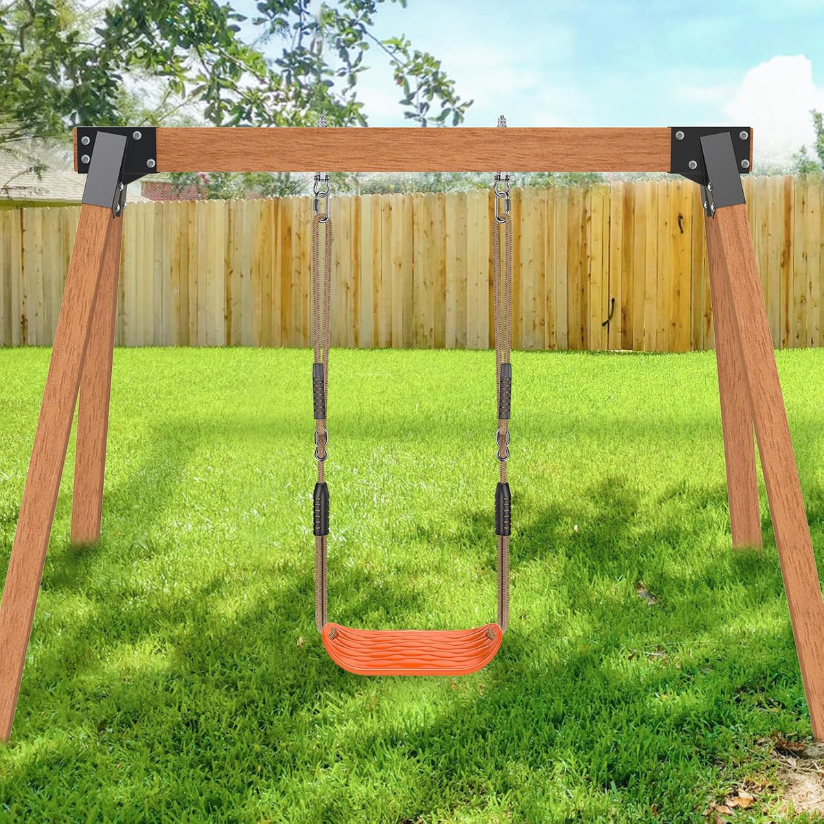 SELEWARE Heavy Duty Swing Seat Replacement, Kids & Adults - Orange, 1 Pack - image 2