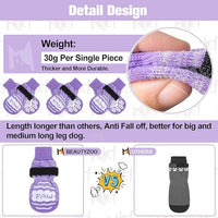 BEAUTYZOO Anti Slip Dog Socks for Small Medium Large Dogs with Grips Straps on Hardwood Floor Protection Wear, Traction Control 4 Pairs Double Side Paw Protector to Prevent Licking for Girl or Boy
