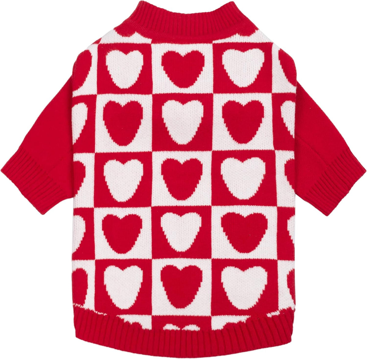 Fitwarm Shark Dog Sweater - Checkered Heart / Small