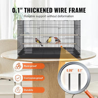 VEVOR 30 Inch Flight Bird Cage, Stackable Bird Cage Parakeet Cage with Slide-Out Tray and Handle, Small Parrots Birdcage for Cockatiels Budgies Conure Macaw Finch Lovebirds Canaries Pigeons