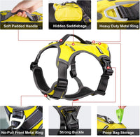 Fida Dog Harness, No-Pull Pet Vest with Saddle Bags Backpack - Large (Neck:18"-26";Chest:27"-34") / Yellow - image 4