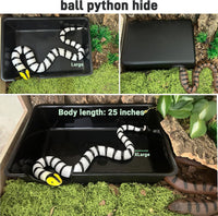 Reptile Hide Cave, Snake Hide for Ball Python & Gecko - Black / X-Large (1 Count) - image 2