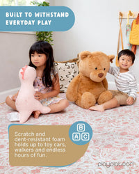 Play Platoon Kids Play Mat, 9 Tile 72x72 Inch - 96"L x 96"W x 0.6"Th / Petal - image 3
