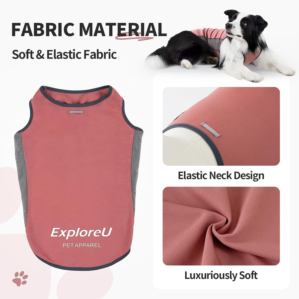 Dog Cooling Vest with Soft Stretchy Sun Protection, XL - Medium (24-35lbs) / Brier Rose - image 3
