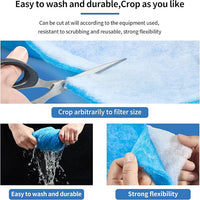 12" x 78" Aquarium Filter Sponge Fish Tank Pond Filter Media Filters Pad for Fish Tank,Filter Freshwater, Saltwater Aquariums, Reusable Fish Pond Filter Material, 0.78" Thick,Blue