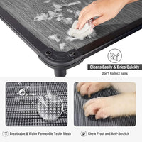 Veehoo Chew Proof Elevated Dog Bed - Cooling Raised Pet Cot - Rustless Aluminum Frame and Durable Textilene Mesh, Unique Designed No-Slip Feet for Indoor or Outdoor Use, Black Silver, Medium