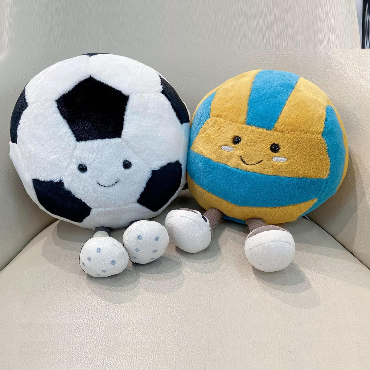 Cute Volleyball Plush Volleyball Gift Stuff Soft Sports Throw Pillow – Fun for Kids & Family - Soccer - image 3