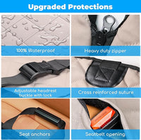 URPOWER Back Seat Extender for Dogs - Hard Bottom Dog Car Seat Cover Holds 400 lbs, Waterproof Dog Hammock Dogs Bed for Cars, SUVs & Small Trucks, Pet Backseat Protector with Mesh Window & Large Space