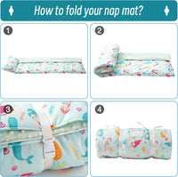 Bunnikins & Clover Toddler Nap Mat with Removable Pillow - Mermaid - image 2