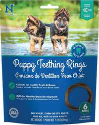 N-Bone Puppy Teething Rings Salmon Flavor Dog Treat, 6 Count Bag, 7.2-oz