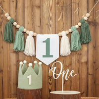 DCJHFJ First Birthday Decorations for Boy Highchair Banner One - Green Banner - image 2
