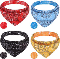 PAWCHIE Dog Bandanas Small Reversible Styles Pet Triangle Scarf Bibs - Polka Dots / Small