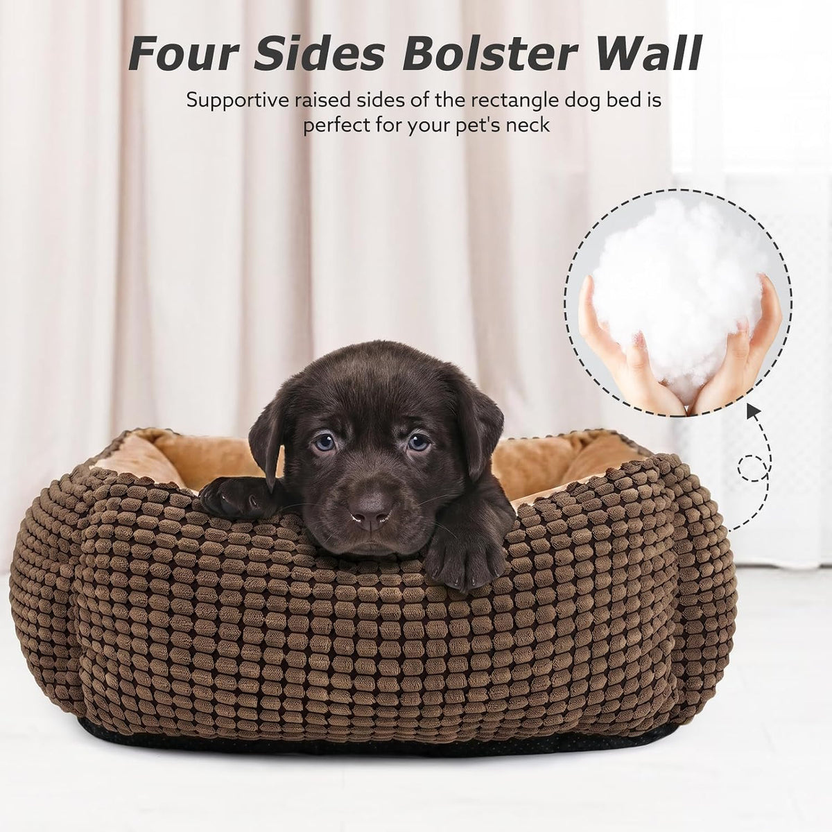 MIXJOY Dog Bed for Large Medium Small Dogs - Coffee / L(30’’x 24’’x 9’’) - image 4
