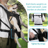Pet Front Dog Carrier Backpacks, Adjustable Pet Backpack - Black / X-Large - image 3