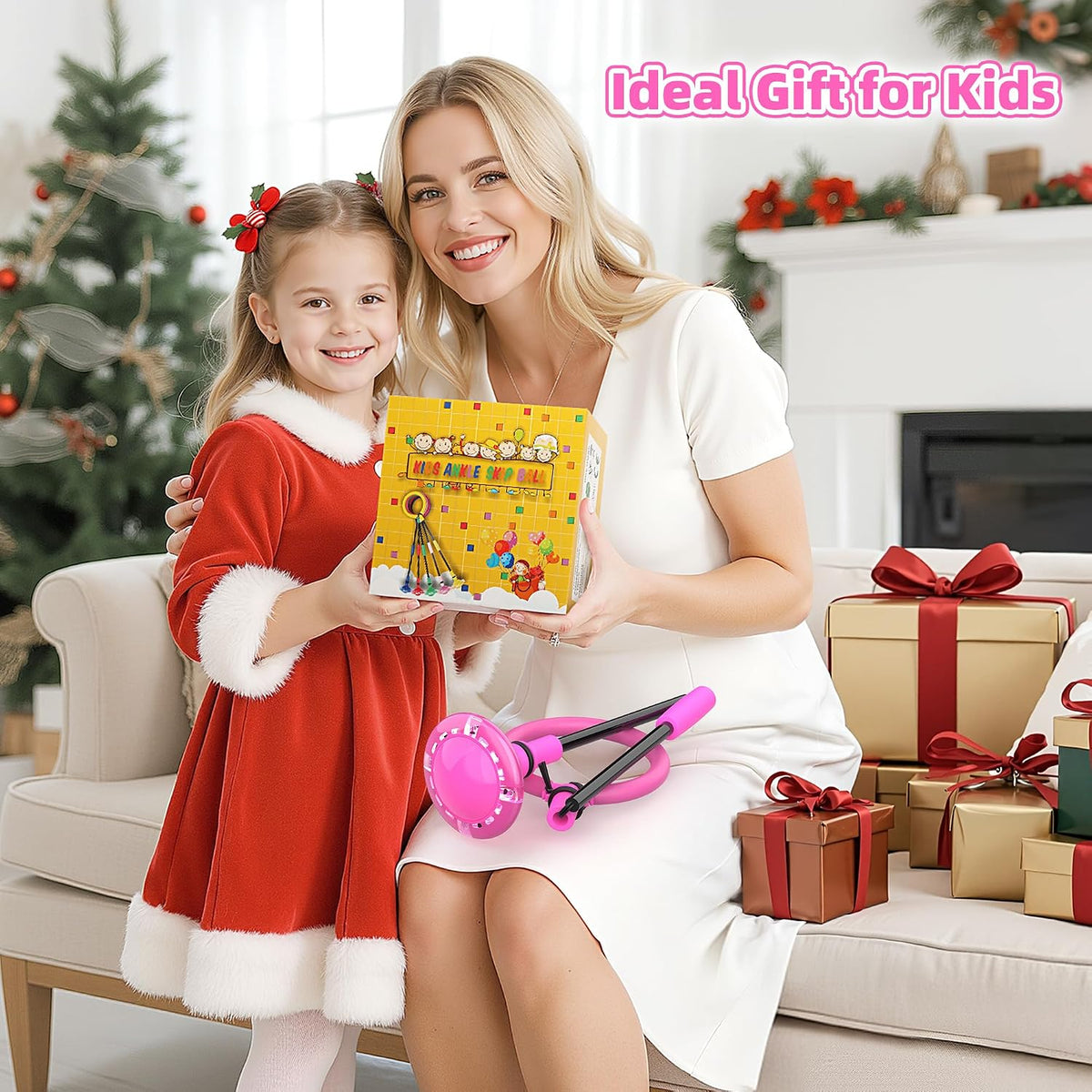 Aidabli purple ankle skip ball for kids with a light up flash wheel and padded ankle loop - view 13