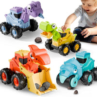 iPlay, iLearn toddler dinosaur truck toys, press and go construction race cars