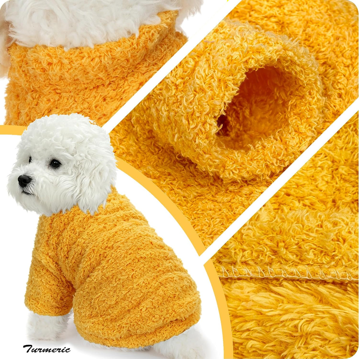 Dog Sweater, Dog Clothes for Medium Dogs Male or Boy - Orange+Turmeric+Brown / Small - image 2