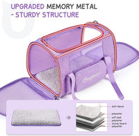 BurgeonNest Cat Dog Carrier, Cat Carriers for Large Medium Cats 20 lbs, Soft Sided Puppy Kitten Pet Carrier Under 25 lbs, Collapsible Travel Cat Carrier with Unique Side Bag (Medium)