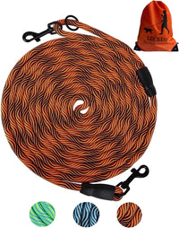 Long Dog Leash Tie-Out Check Cord - Orange / 100FT