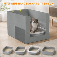 Waterproof Cat Litter Box Enclosure Splash Guard - Gray with Front - image 4