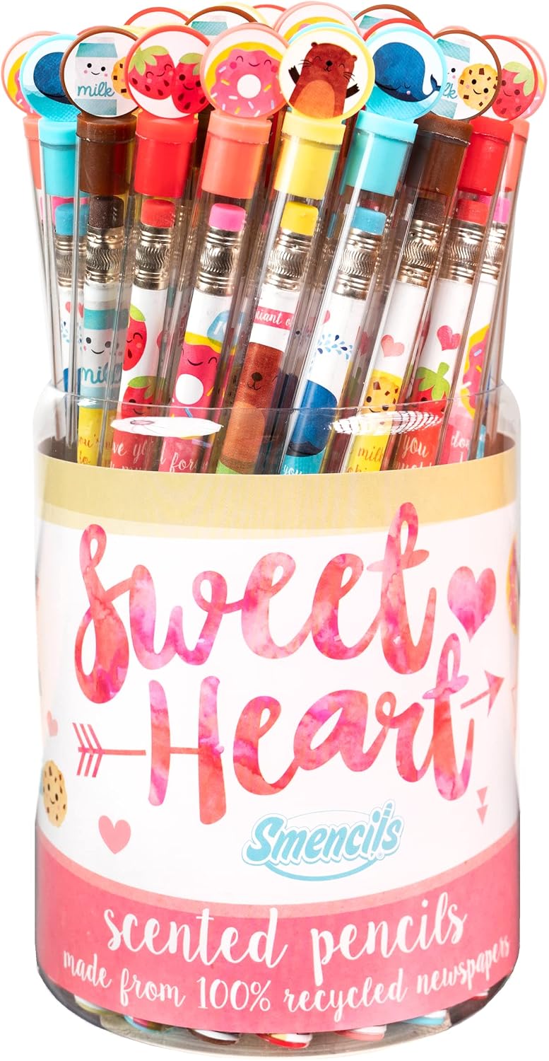 Halloween Smencils Cylinder, HB #2 Scented Smelly Pencils - Sweetheart
