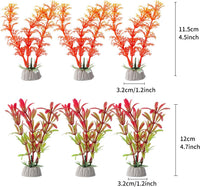COMSUN 10 Pack Artificial Aquarium Plants - Red / 25 - image 3