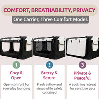 Cat & Dog Pet Carrier, Fits 2 Cats or Medium Dog Comfortably - Black / Large - image 2