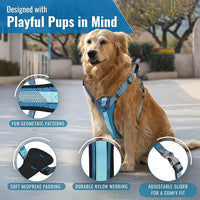 No-Pull Dog Harness with Handle - Escape Proof, Anti-Pulling, Grip Control, Multi-Angle Reflective for Safe Walks & Training, Easy On & Off, Metal Buckle–Pet Harness, Medium/Large Dogs- H3- Black