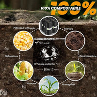 Certified Compostable Dog Poop Bags-270 Bags 18Rolls, Poop Bags for Dogs Made of Cornstarch - ASTM D6400 By USA, Leakproof Easy Open, Unscented Dog Waste Bags (Black)