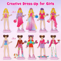 Mocoosy Magnetic Dress Up Dolls for Girls - Fashions Girls - image 4