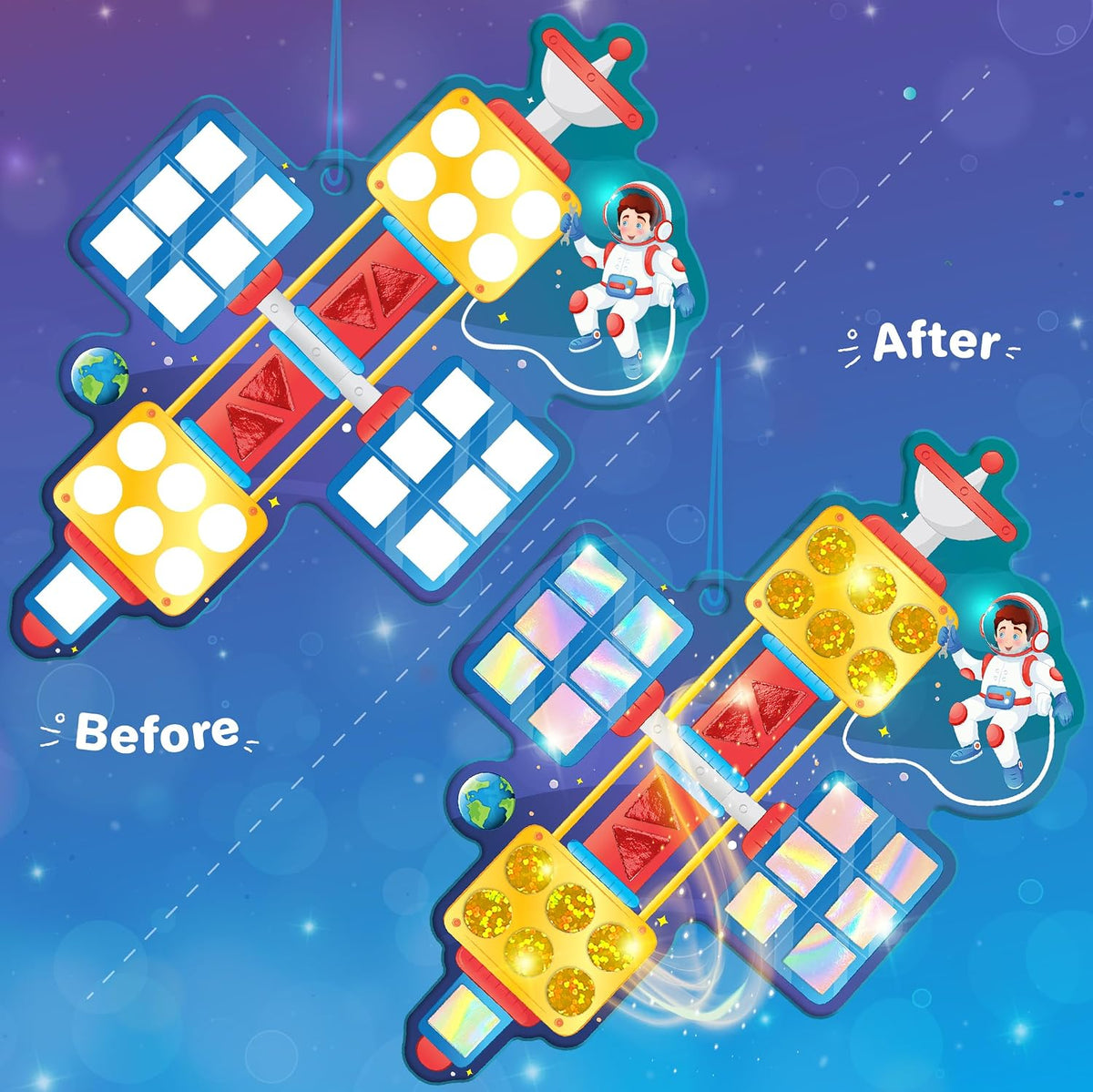 Imagimake Mirror Mosaic, Princess & Unicorn, 10 Templates - 3. Space - image 3