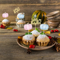Gyufise 24Pcs Pumpkin Oh Baby Cupcake Toppers Pink Fall Pumpkin - Multi 2 - image 4