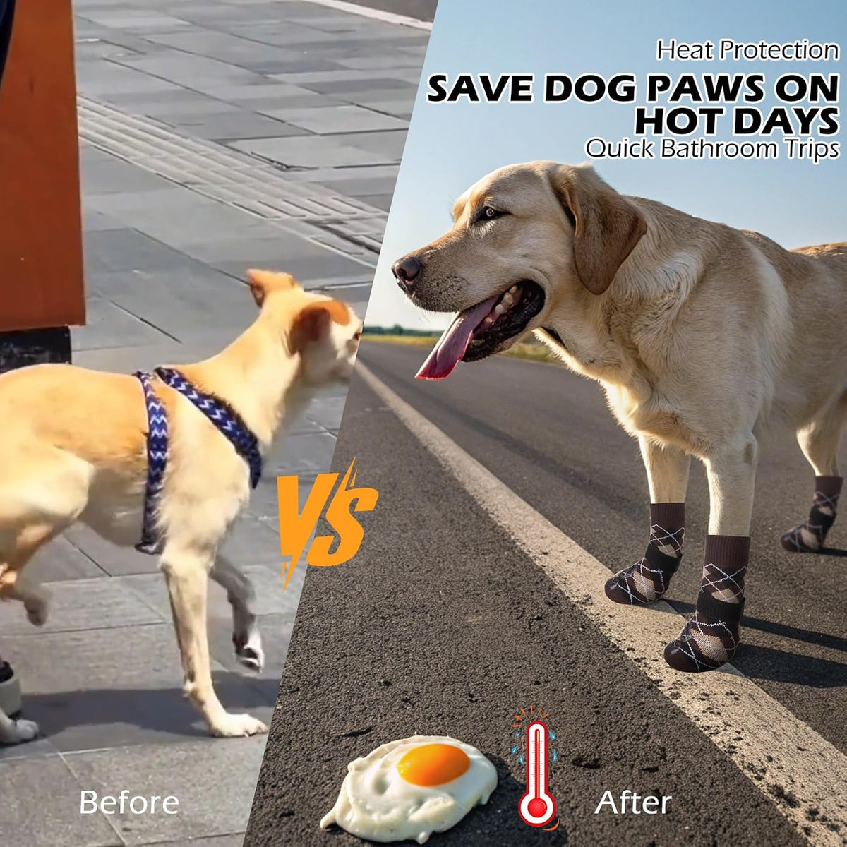 EXPAWLORER Dog Socks to Prevent Licking Paws - X-Large / Brown - image 2