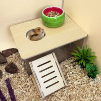 Extra Large Wood Hamster Sand Bath Box Small Animals Bathroom - Rectangle - image 3