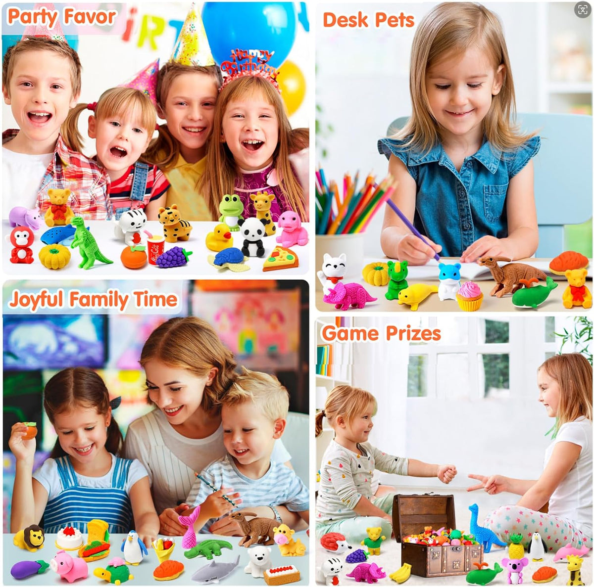 120 Pcs Animal Pencil Erasers, Desk Pets for Treasure Box - 60 - image 3