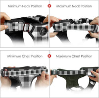 NESTROAD Dog Harness (Checkered Black,S) with Leash, Reflective, Adjustable, Soft Padded, Easy Control Handle, for Small Dogs, Front & Rear Clip Design