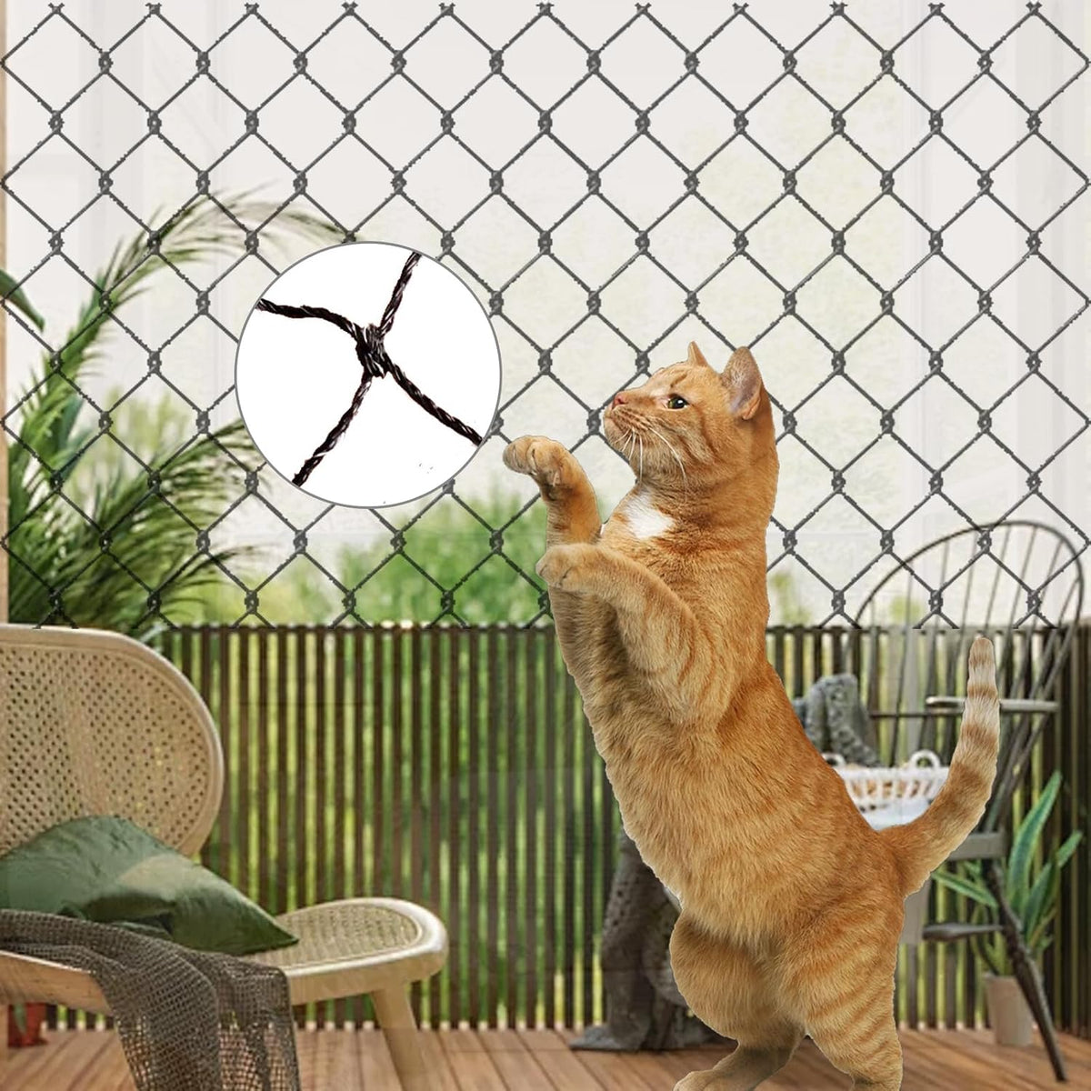 Cat Netting Balcony, Safety Net for Cat - 10x13 ft - image 4