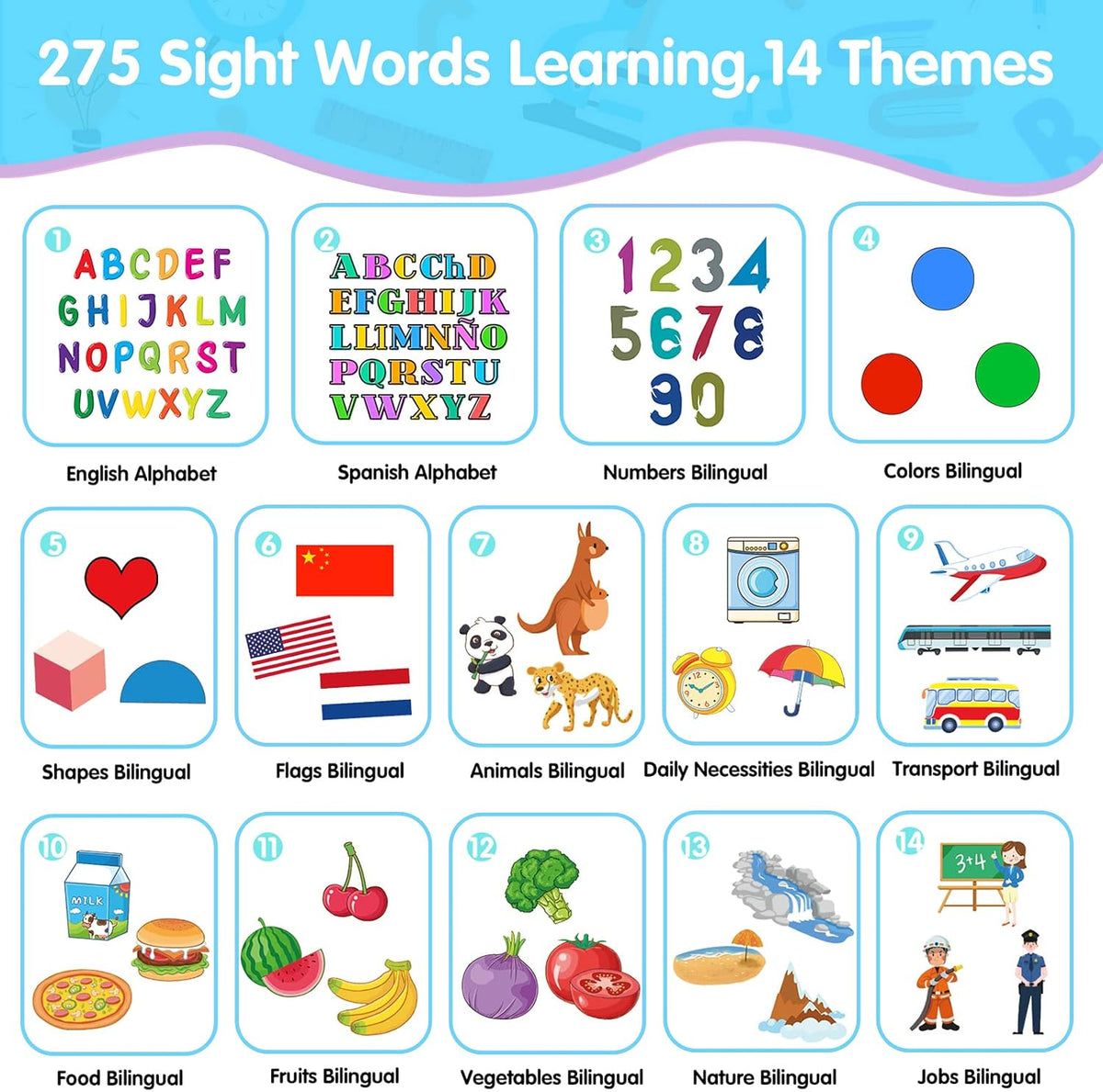 QuTZ Phonics Learning Toy for Preschool Kids - Blue / Basic 275 Words Bilingual - image 2