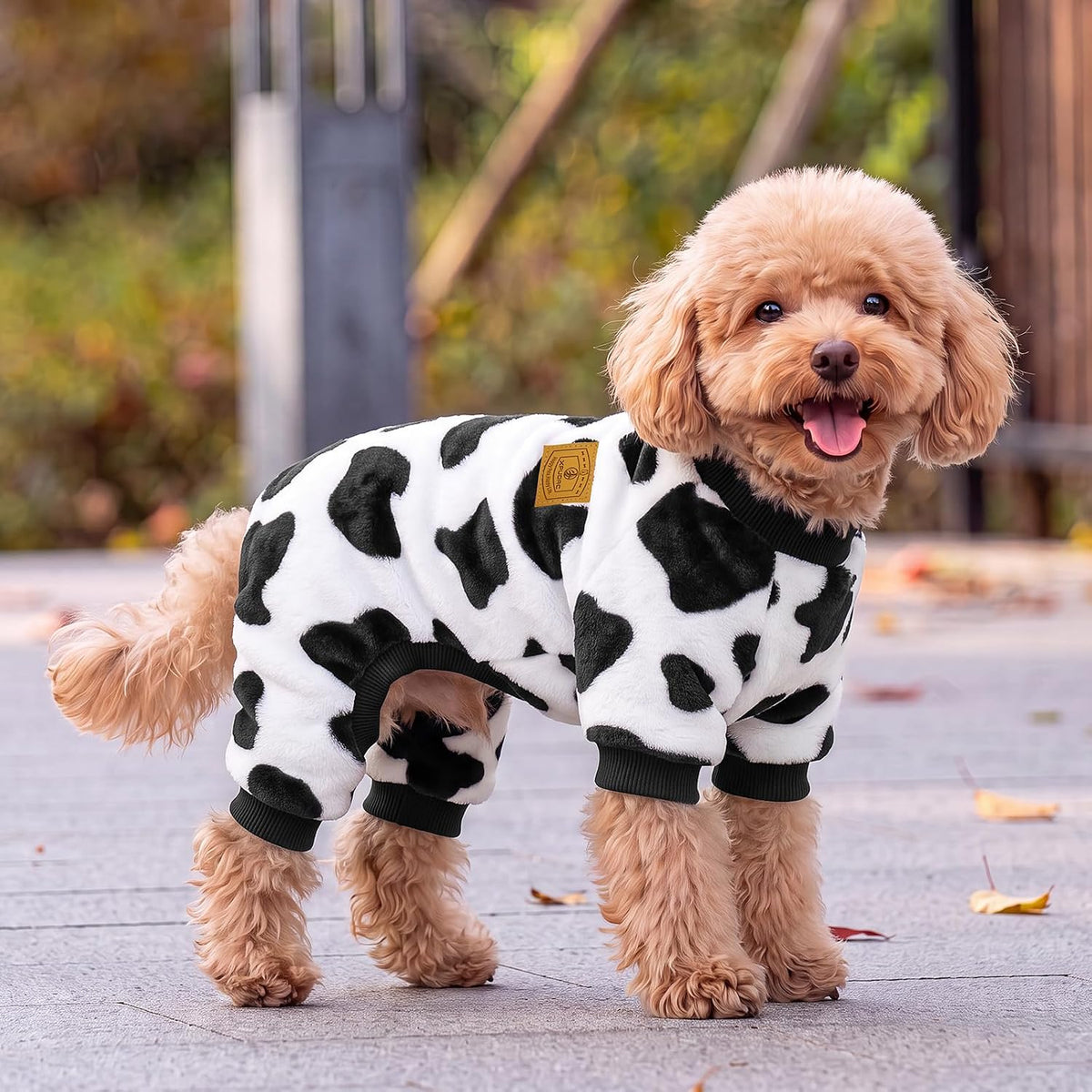 Cow Dog Sweater, Dog Winter Clothes for Small Medium Dogs Girl Boy Fleece Pet Pajamas for Winter - Cow / Medium(Weight:7-11lb, Chest:15-16.9") - image 4