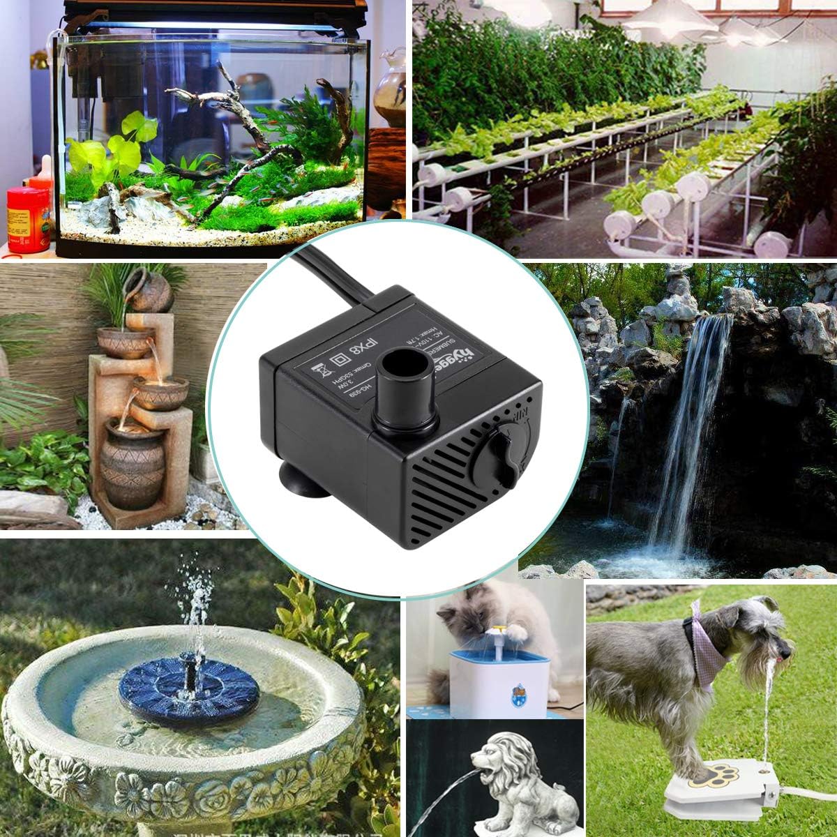 hygger Ultra Quiet 53GPH Submersible Mini Water Pump Comes with 2 - image 2